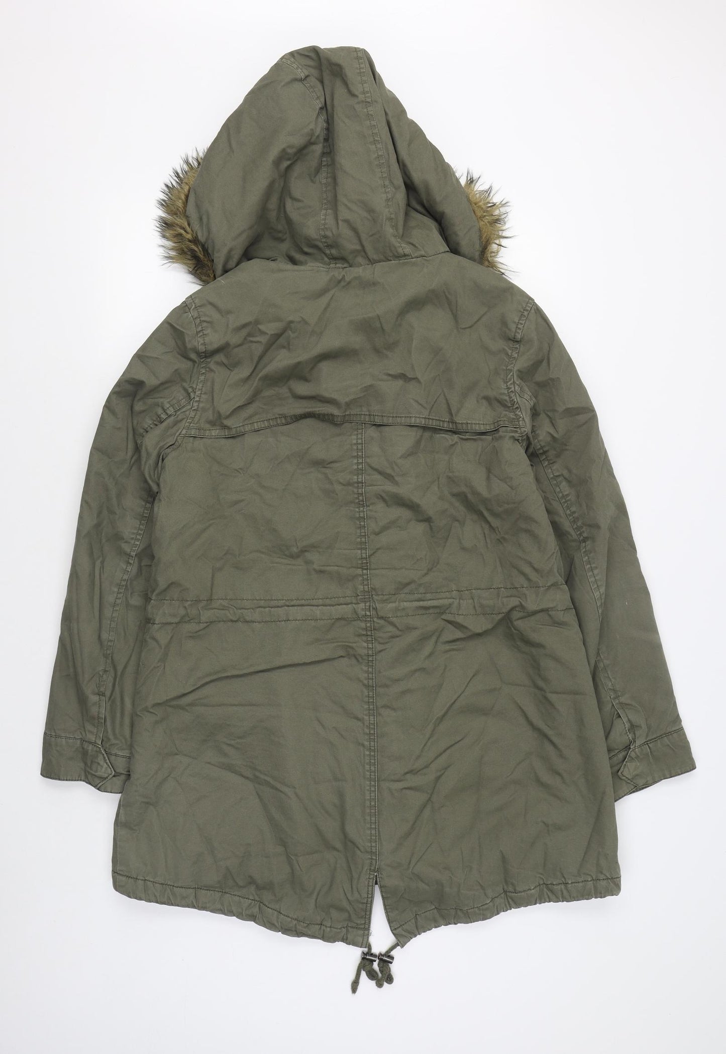 Matalan Womens Green   Parka Coat Size 14  Zip