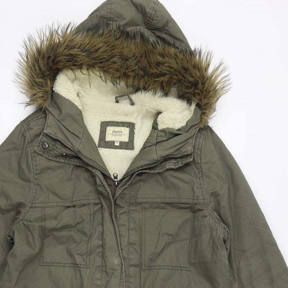 Matalan Womens Green   Parka Coat Size 14  Zip