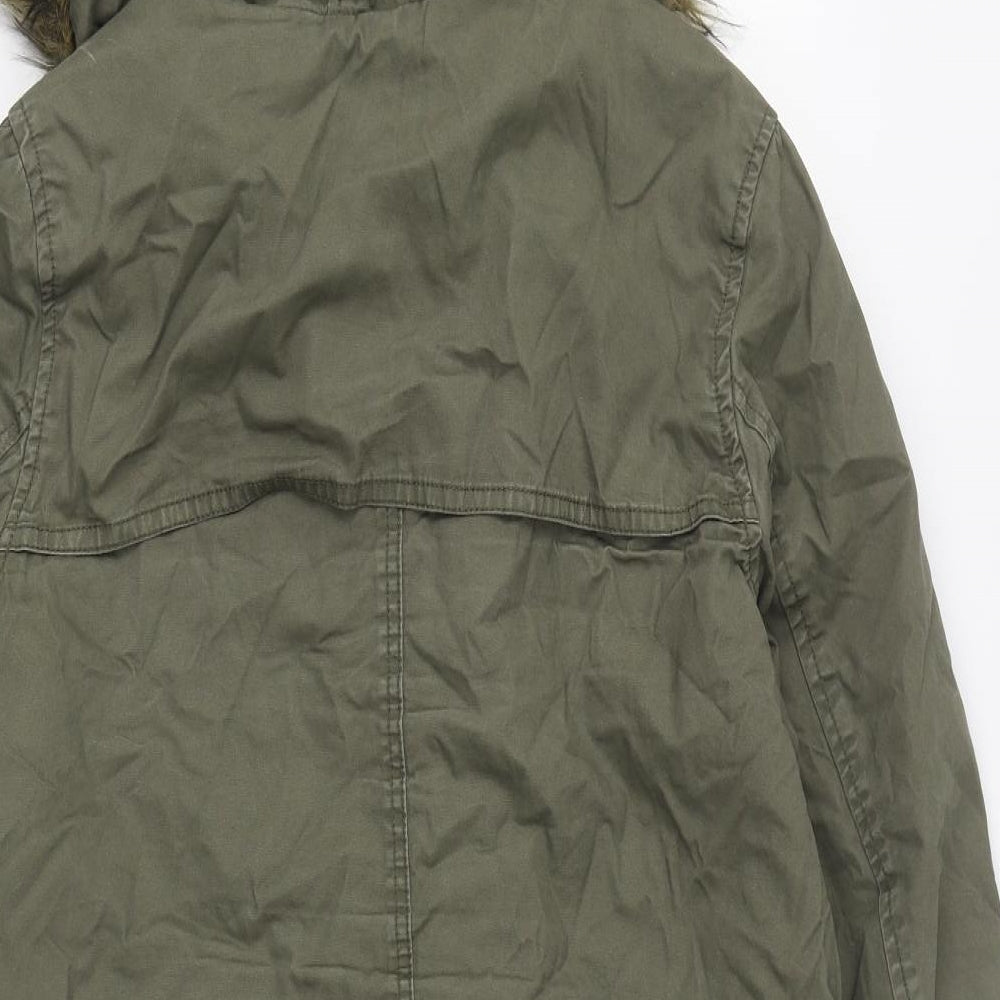 Matalan Womens Green   Parka Coat Size 14  Zip