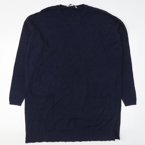 Amara Reya  Womens Blue Round Neck  Viscose Pullover Jumper Size S