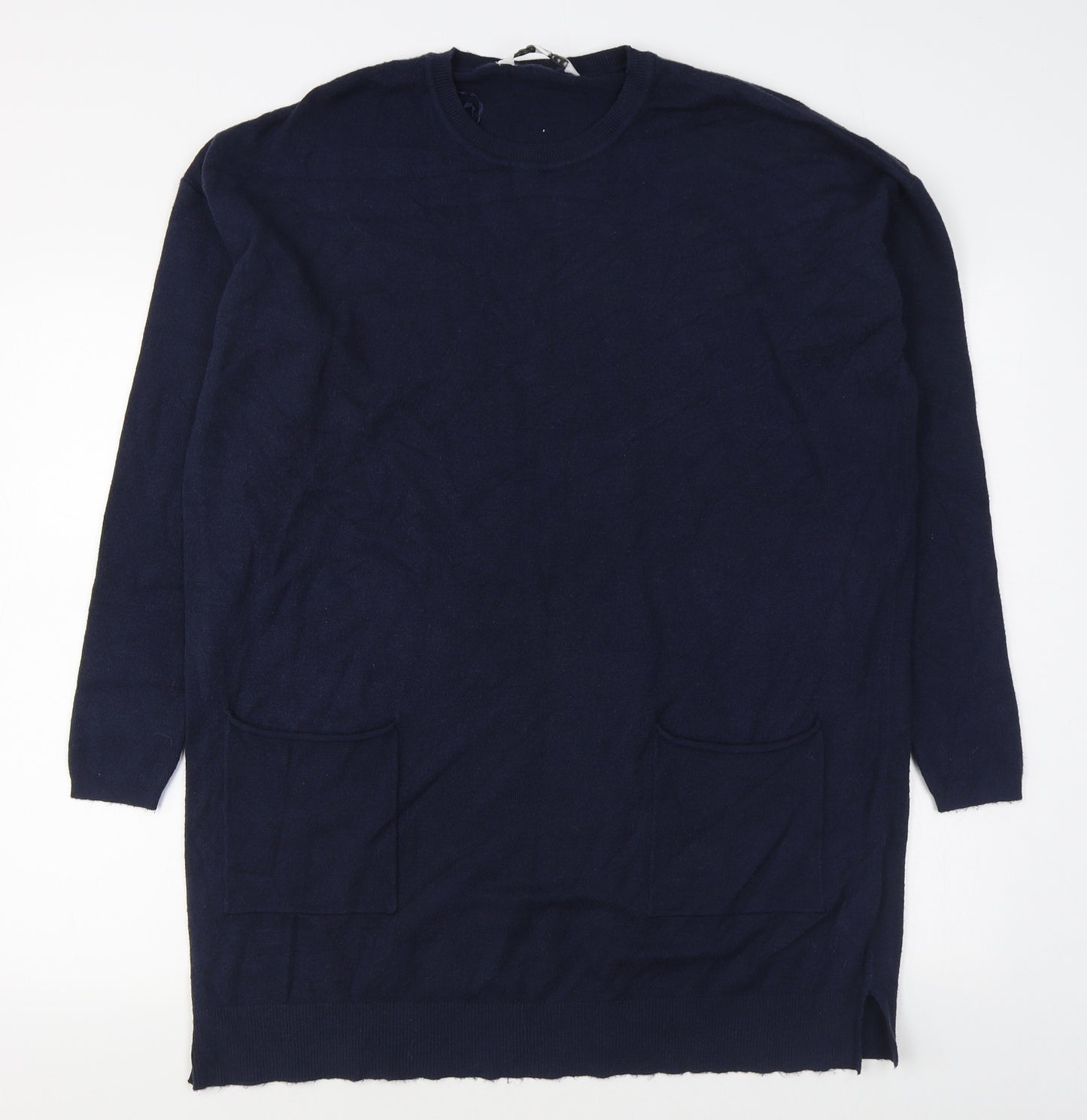Amara Reya  Womens Blue Round Neck  Viscose Pullover Jumper Size S