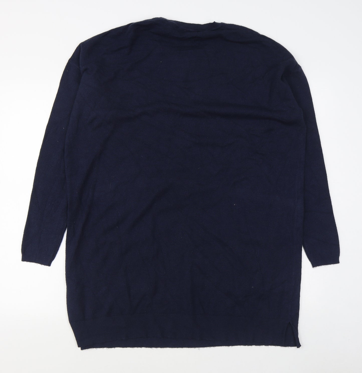 Amara Reya  Womens Blue Round Neck  Viscose Pullover Jumper Size S