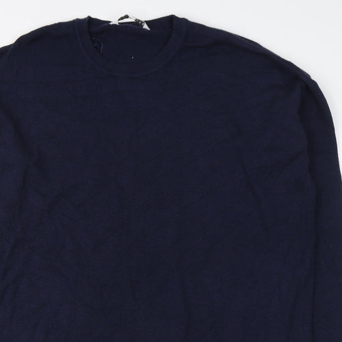 Amara Reya  Womens Blue Round Neck  Viscose Pullover Jumper Size S
