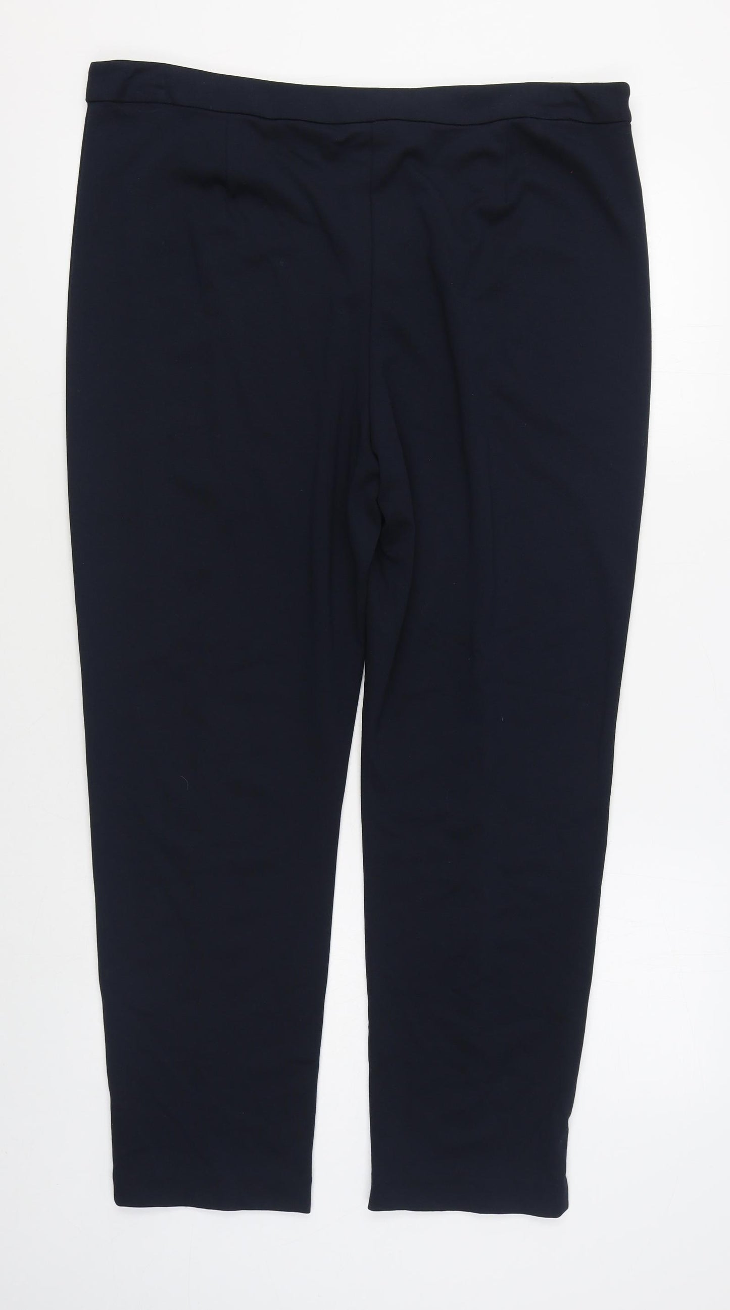 Marks and Spencer Womens Blue  Polyester Trousers  Size 18 L29 in Regular Zip