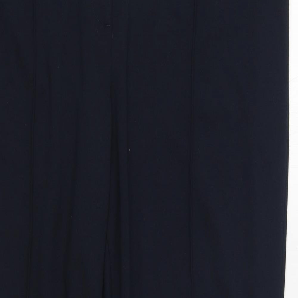 Marks and Spencer Womens Blue  Polyester Trousers  Size 18 L29 in Regular Zip