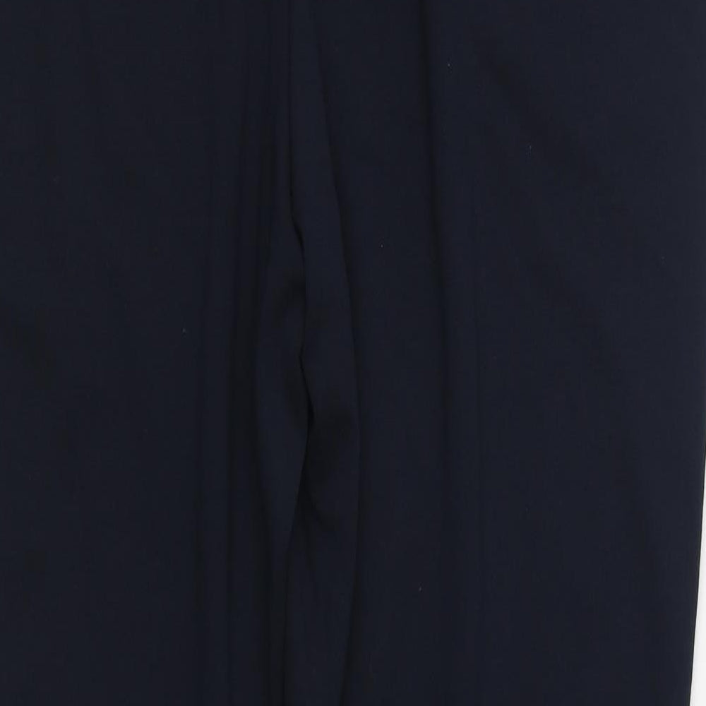 Marks and Spencer Womens Blue  Polyester Trousers  Size 18 L29 in Regular Zip