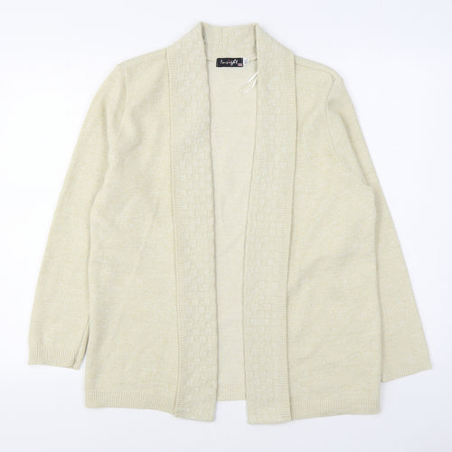 Insight Womens Beige V-Neck  Acrylic Cardigan Jumper Size M