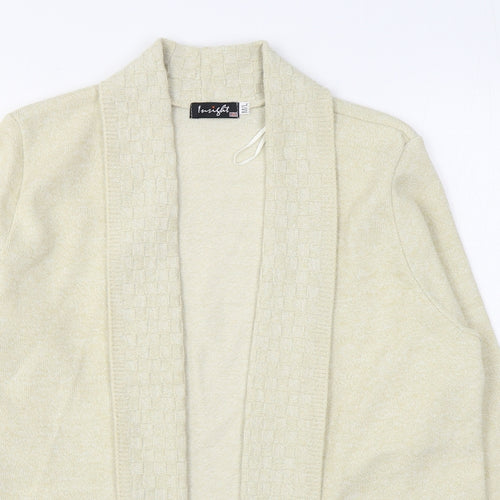 Insight Womens Beige V-Neck  Acrylic Cardigan Jumper Size M
