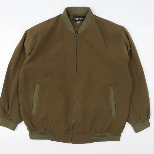Lady Mei Mens Green   Bomber Jacket Jacket Size S  Zip