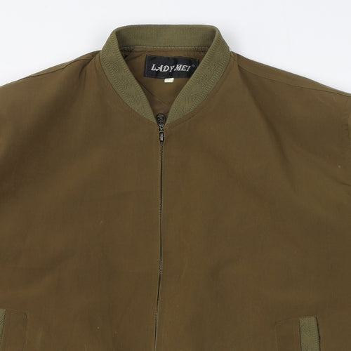 Lady Mei Mens Green   Bomber Jacket Jacket Size S  Zip