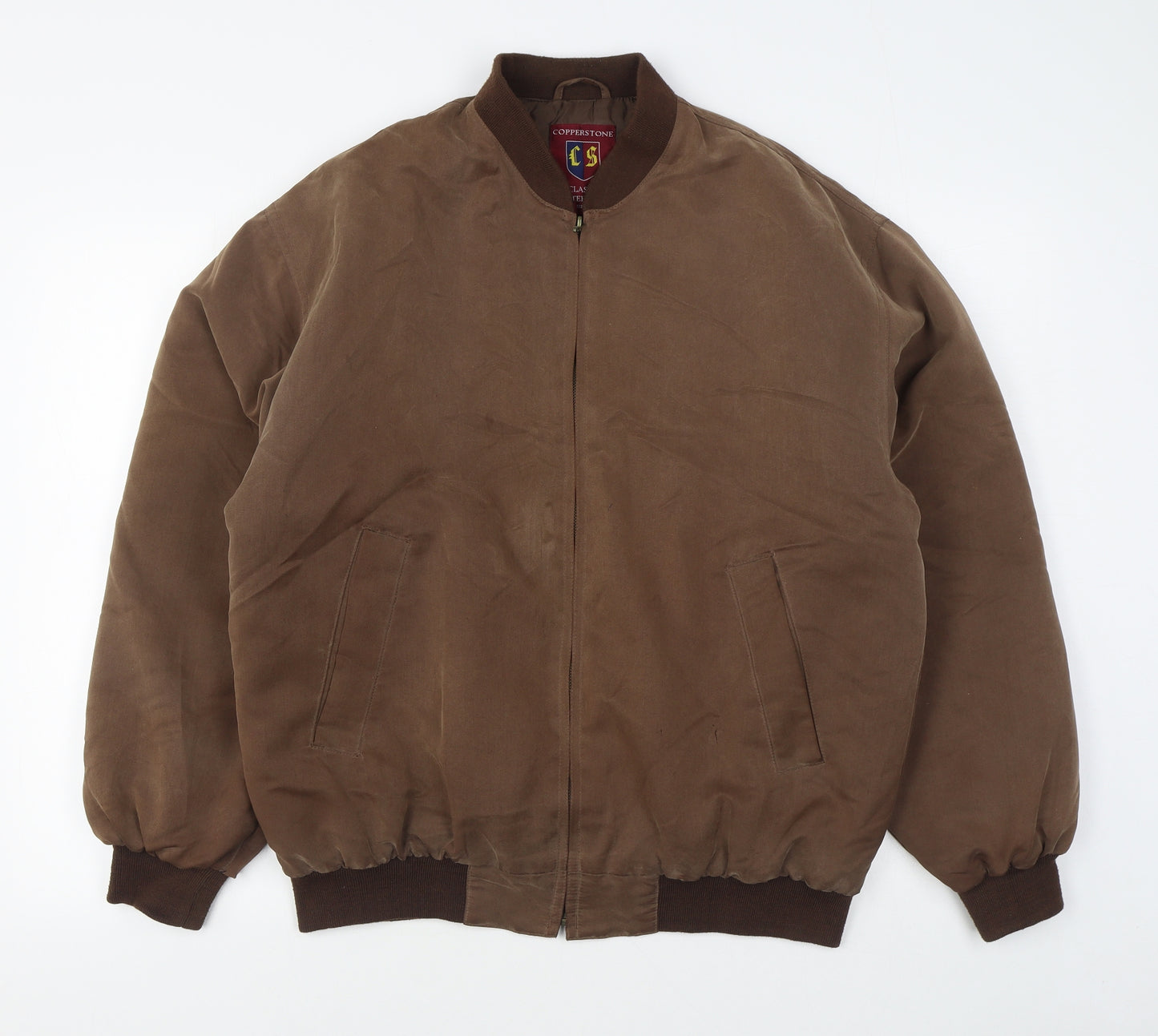 Copperstone Mens Brown   Bomber Jacket Jacket Size M  Zip