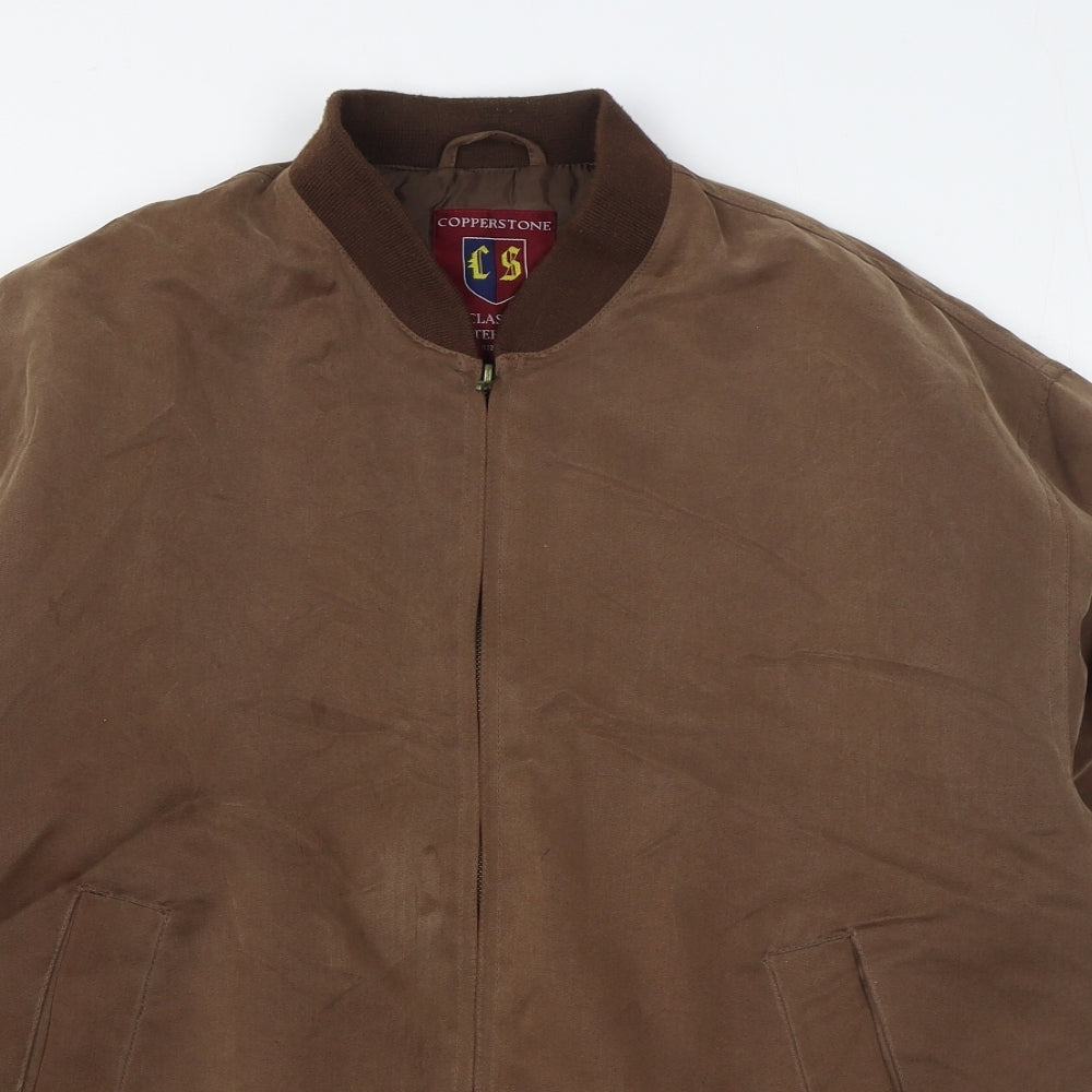 Copperstone Mens Brown   Bomber Jacket Jacket Size M  Zip