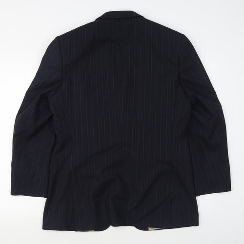 City Survival Mens Blue Striped Viscose Jacket Suit Jacket Size 38