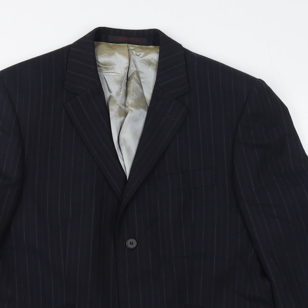 City Survival Mens Blue Striped Viscose Jacket Suit Jacket Size 38
