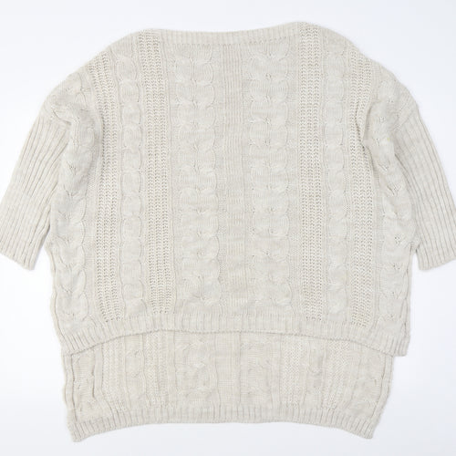 Preworn Womens Beige Boat Neck  Acrylic Pullover Jumper Size M