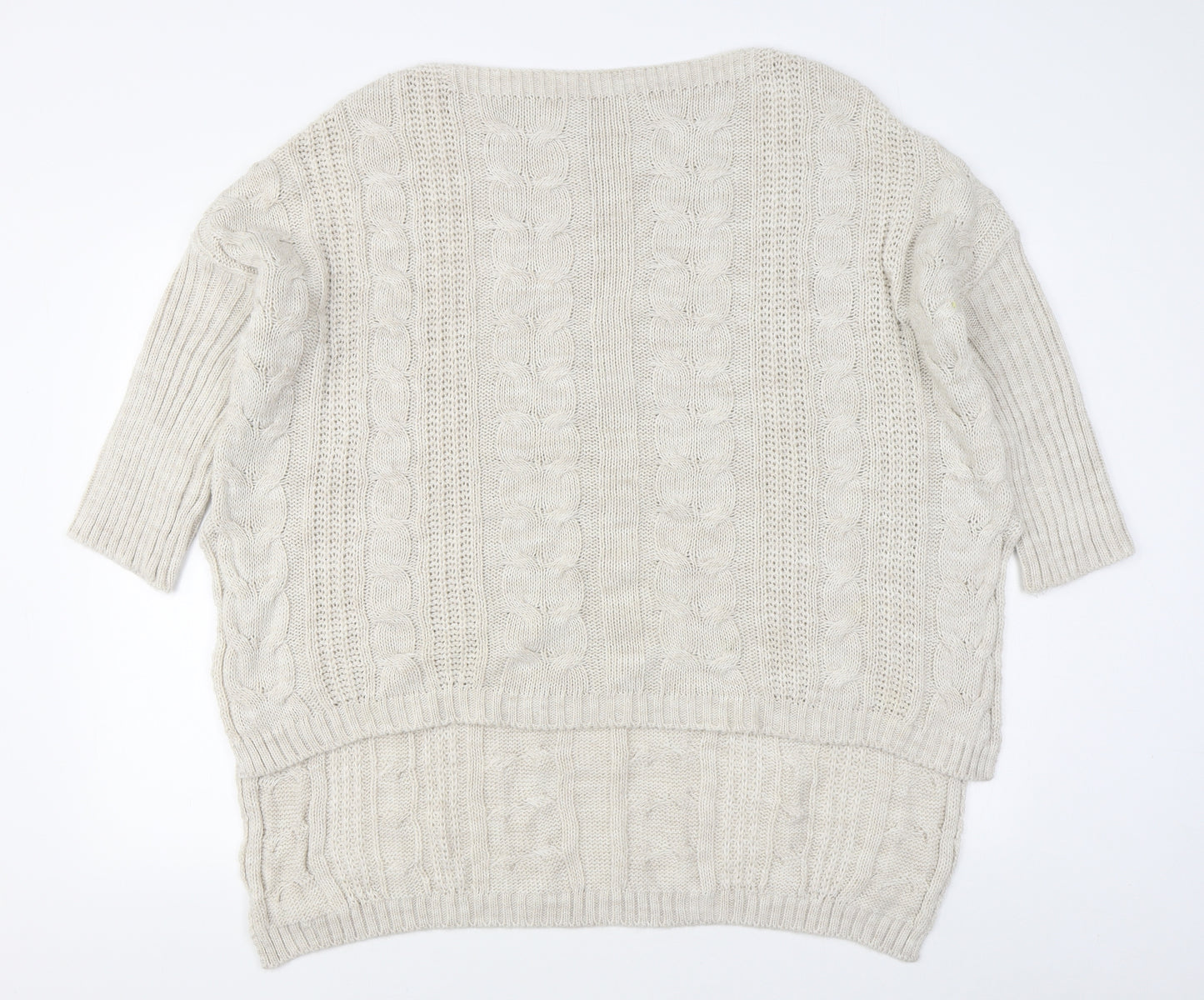 Preworn Womens Beige Boat Neck  Acrylic Pullover Jumper Size M