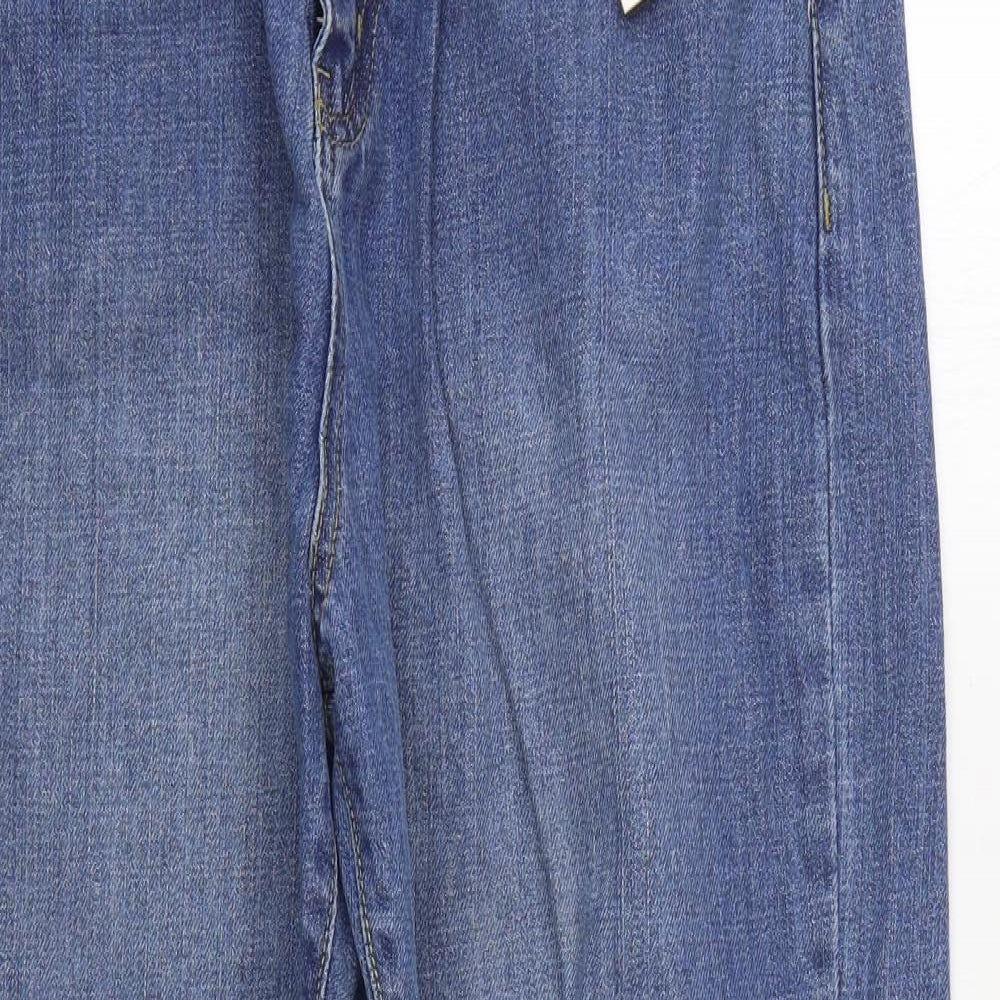 Why Not? Womens Blue  Cotton Straight Jeans Size 16 L28 in Regular Zip