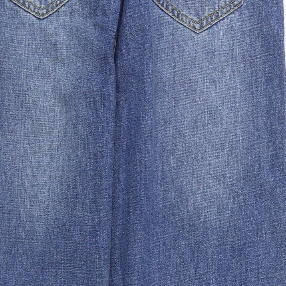 Why Not? Womens Blue  Cotton Straight Jeans Size 16 L28 in Regular Zip