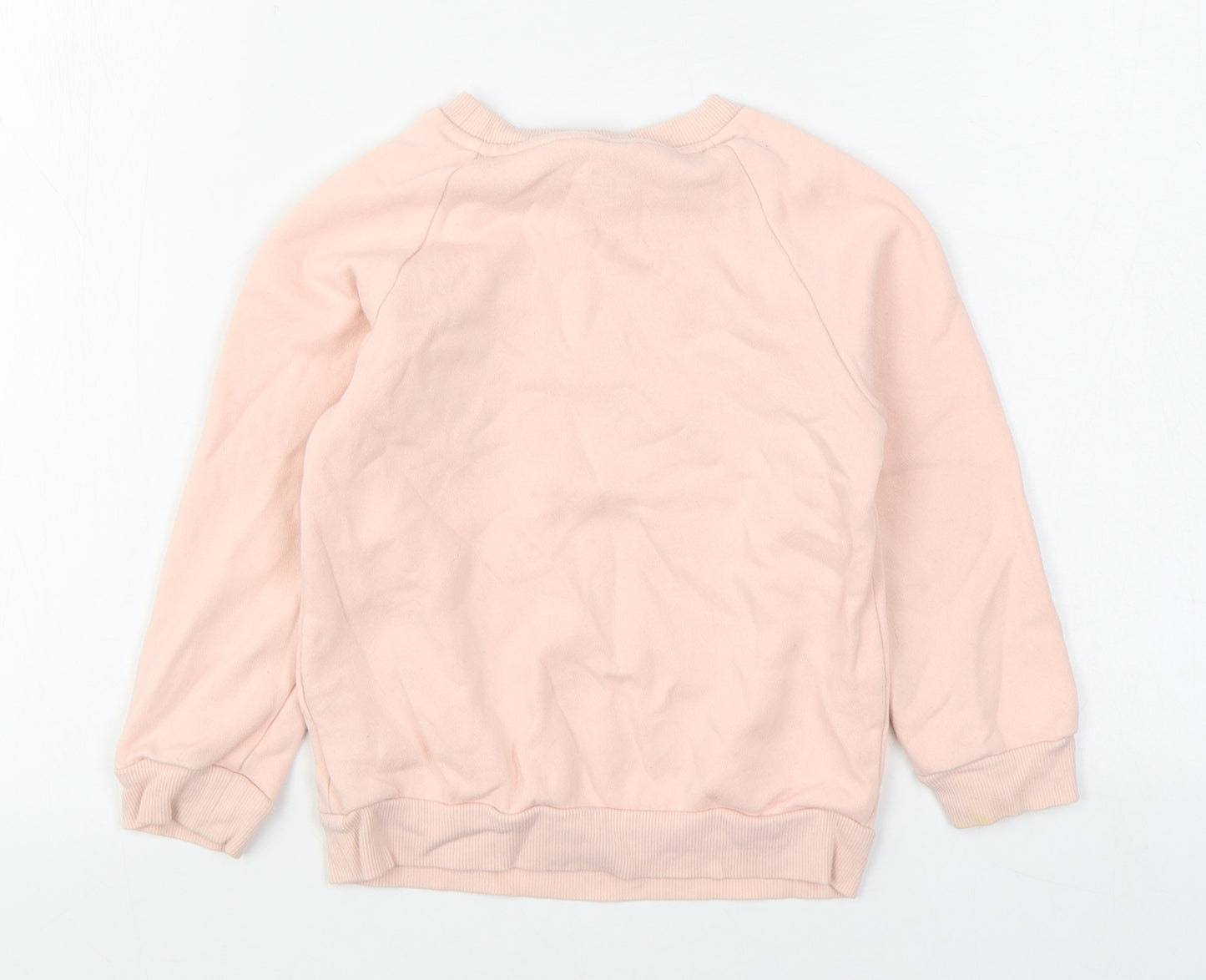adidas Girls Pink  Cotton Pullover Sweatshirt Size 3-4 Years  Pullover