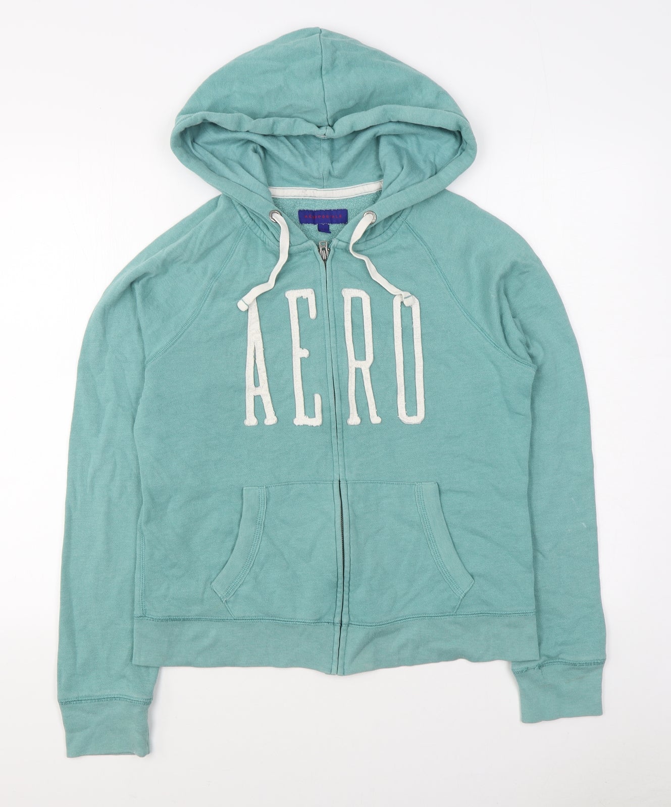 Aeropostale Womens Green  Cotton Full Zip Hoodie Size L  Zip