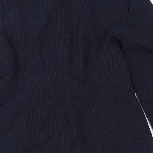 George Womens Blue Striped  Jacket Blazer Size 12  Button