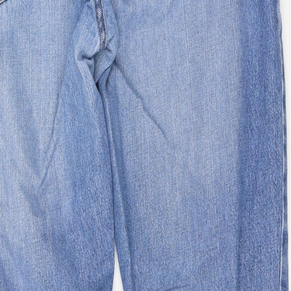 F&F Mens Blue  Cotton Straight Jeans Size 38 L32 in Regular