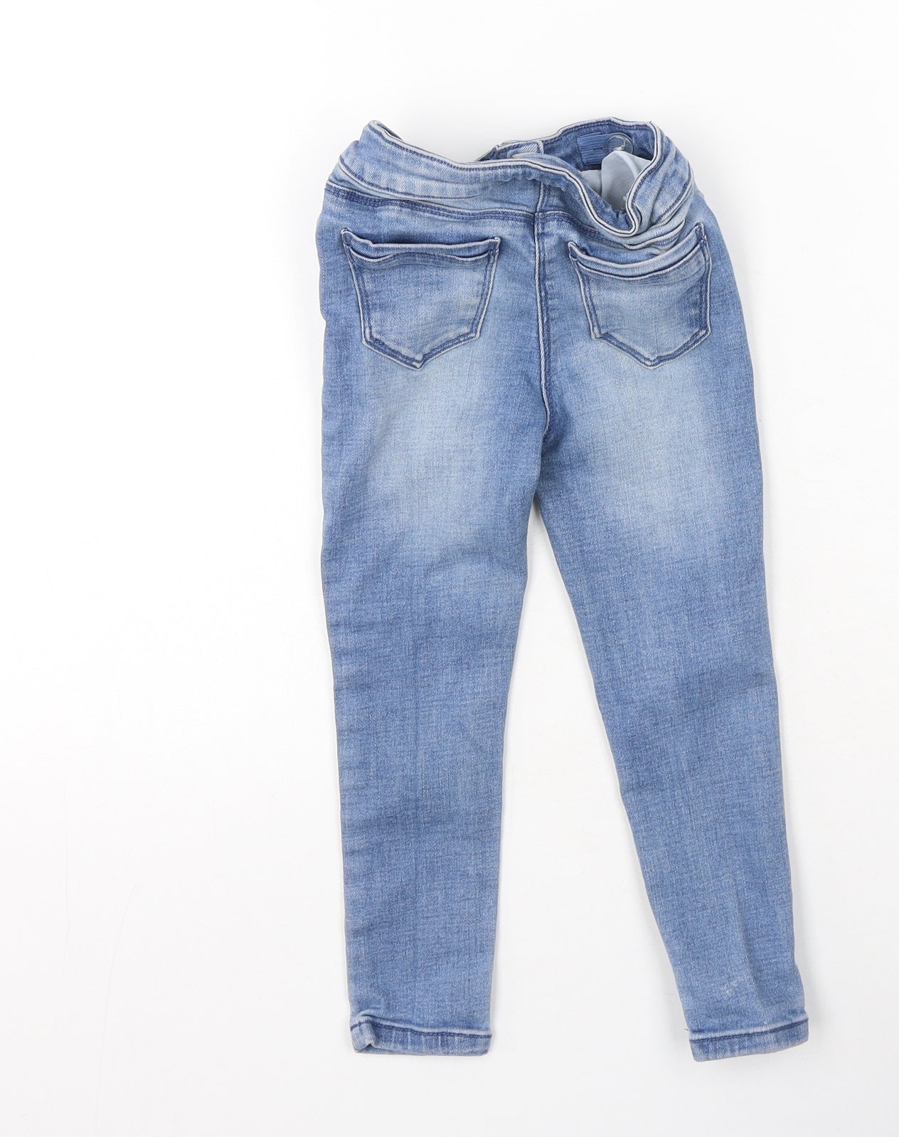 Preworn Girls Blue  Cotton Skinny Jeans Size 4 Years  Regular