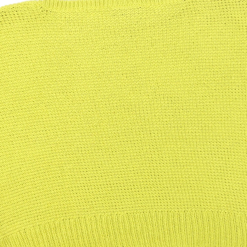 Wallis Womens Yellow Round Neck  Acrylic Pullover Jumper Size M