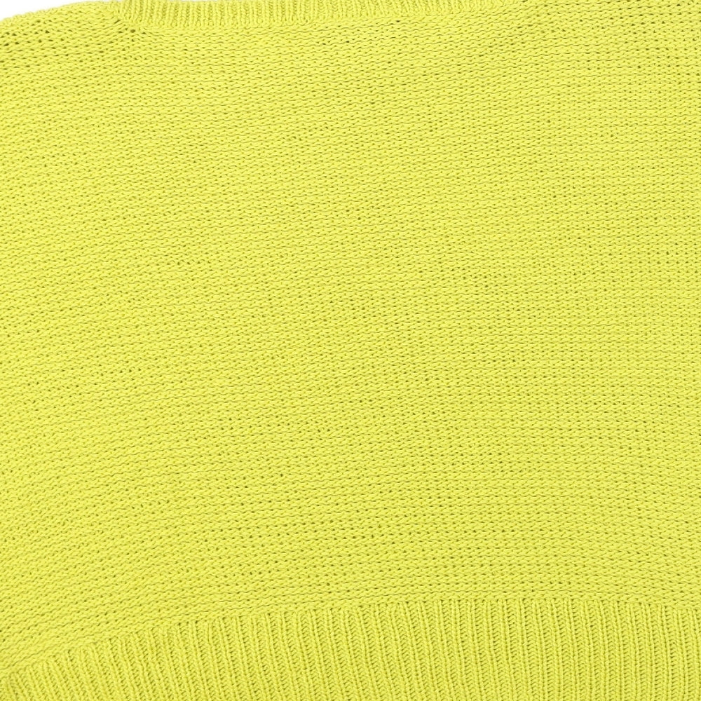 Wallis Womens Yellow Round Neck  Acrylic Pullover Jumper Size M