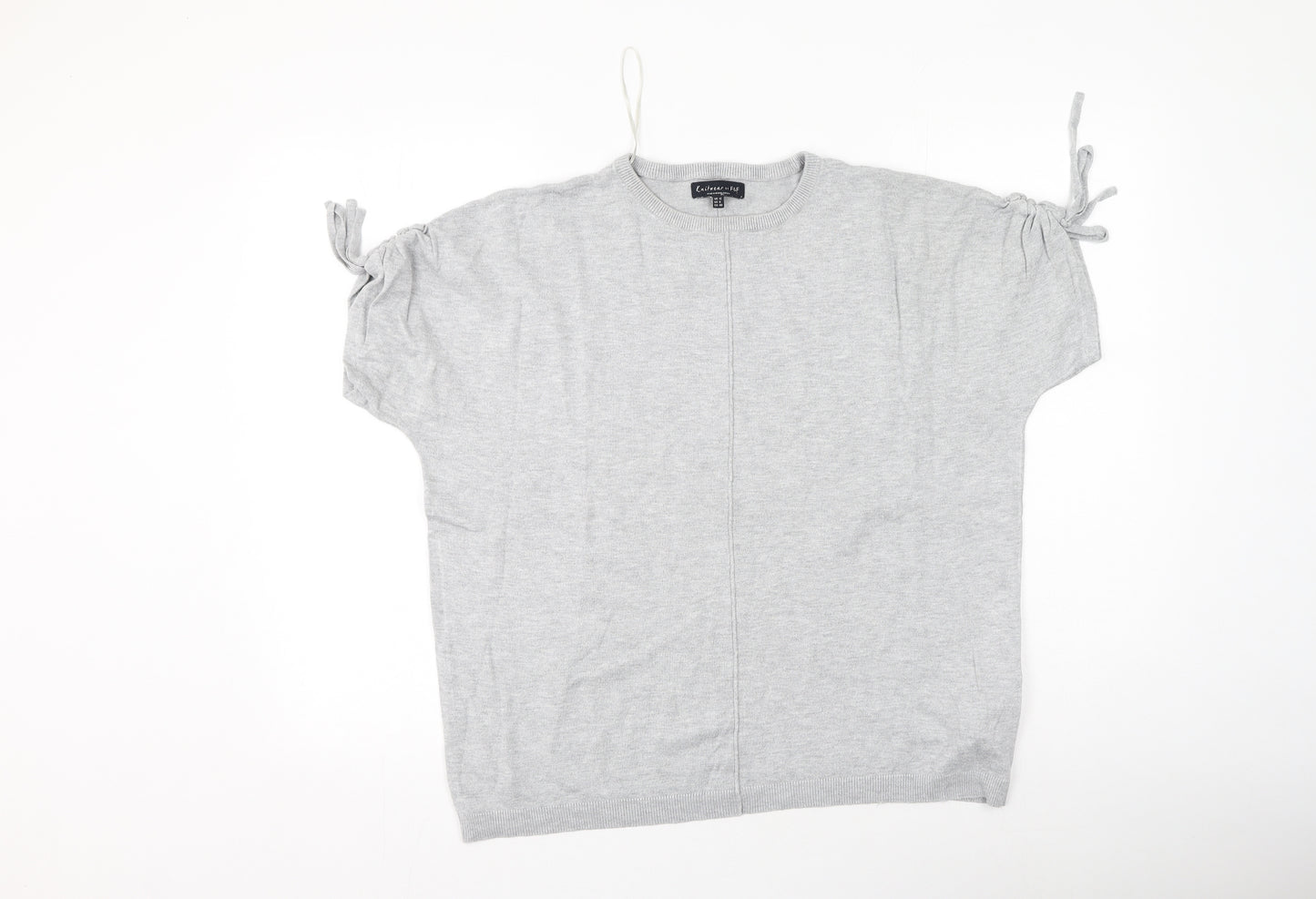F&F Womens Grey  Viscose Basic T-Shirt Size 12 Round Neck