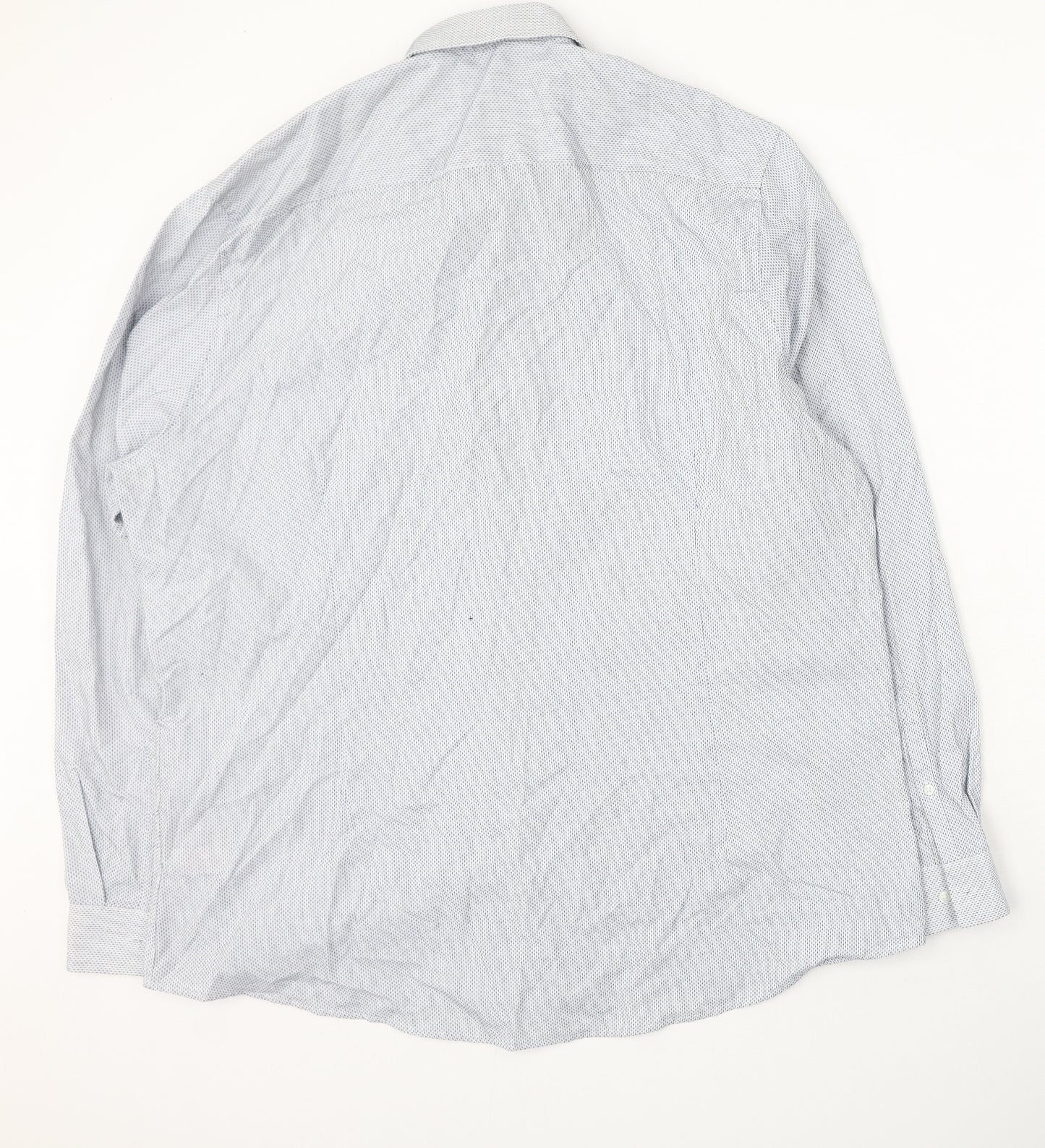F&F Mens Blue  Polyester  Button-Up Size 44 Collared