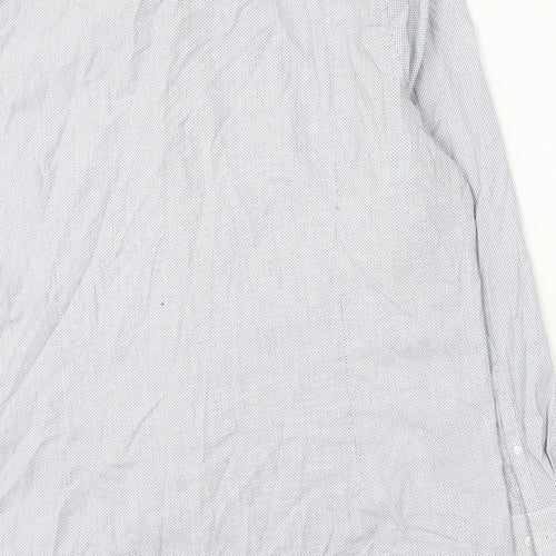 F&F Mens Blue  Polyester  Button-Up Size 44 Collared
