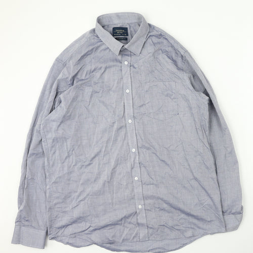 F&F Mens Blue  Polyester  Button-Up Size 43 Collared