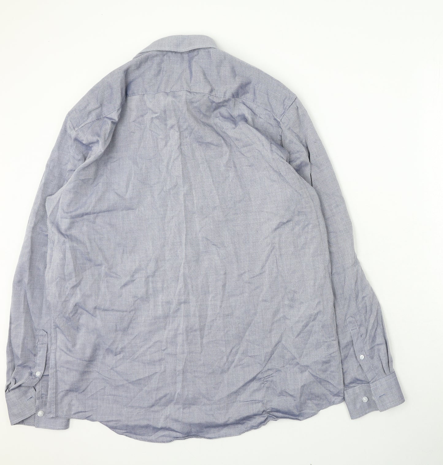 F&F Mens Blue  Polyester  Button-Up Size 43 Collared