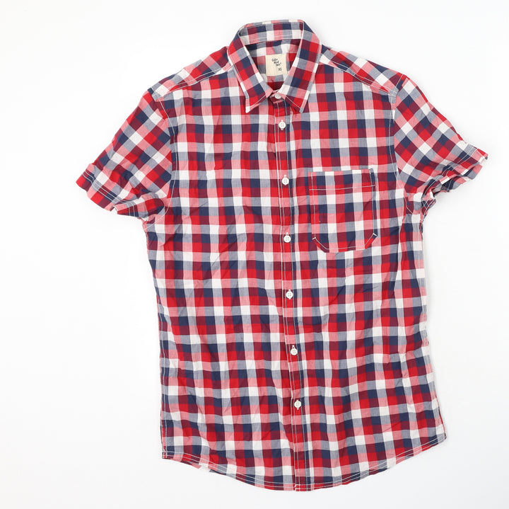 Cedar Wood State Mens Red Plaid Cotton Button-Up Size XS Collared