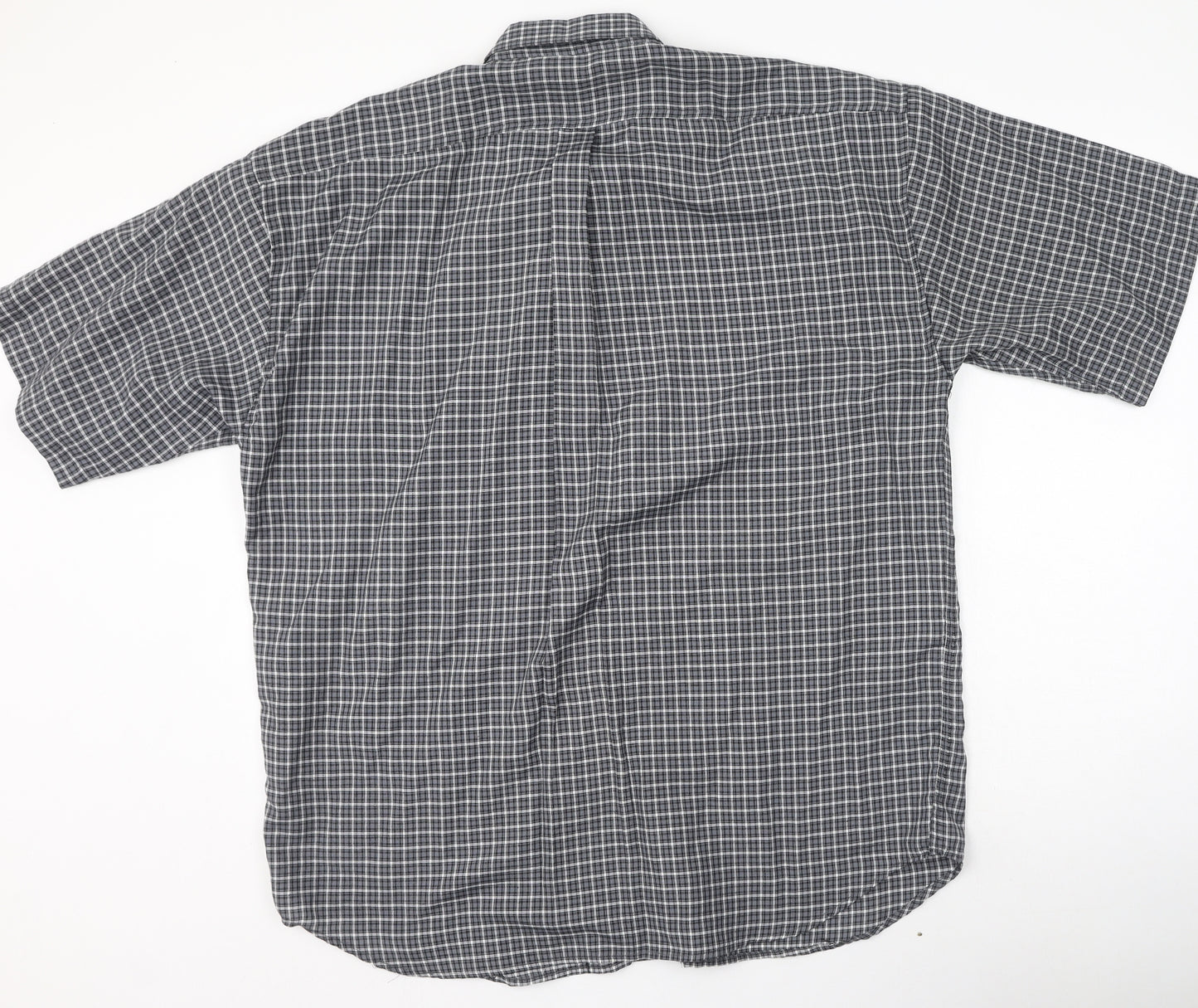 Jordan Sport Mens Grey Plaid Cotton  Button-Up Size XL Collared