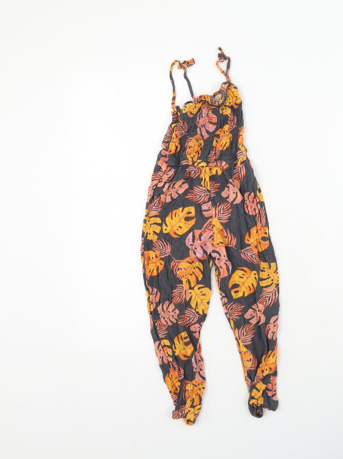 Primark Girls Multicoloured Floral Polyester Jumpsuit One-Piece Size 4-5 Years