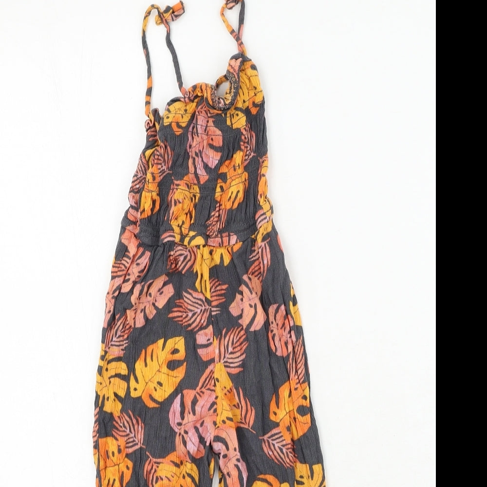 Primark Girls Multicoloured Floral Polyester Jumpsuit One-Piece Size 4-5 Years