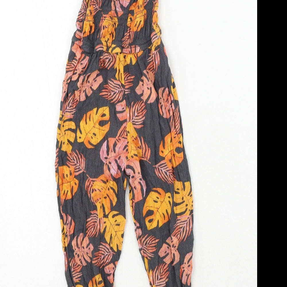 Primark Girls Multicoloured Floral Polyester Jumpsuit One-Piece Size 4-5 Years
