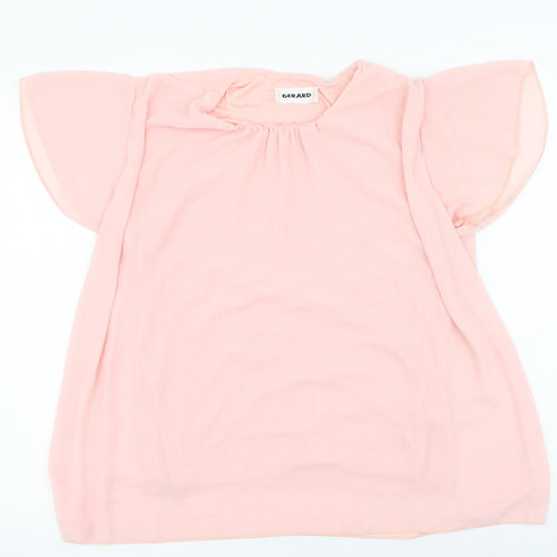 Gerard Womens Pink  Polyester Basic Blouse Size S Round Neck