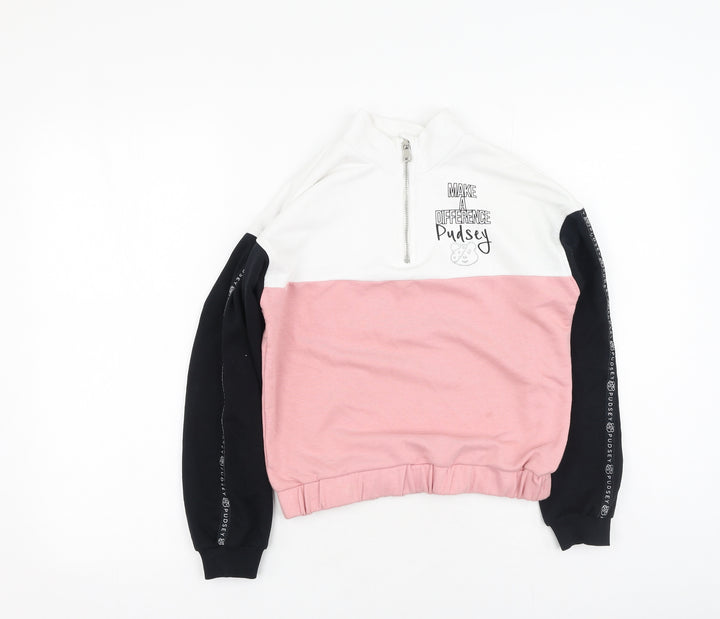 George  Girls Multicoloured  Cotton Pullover Sweatshirt Size 10-11 Years