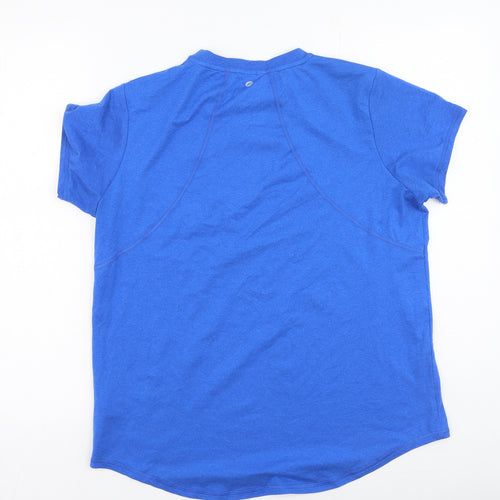 F&F Mens Blue  Polyester  T-Shirt  Round Neck
