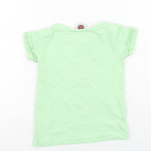 Traditional craftwear Girls Green  Cotton Basic Casual Size 5-6 Years Round Neck