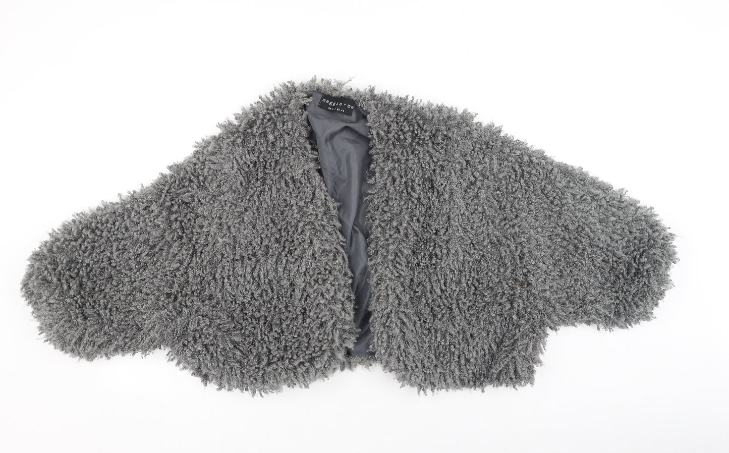 Maggie & Me Womens Grey Round Neck  Polyester Cardigan Jumper Size L