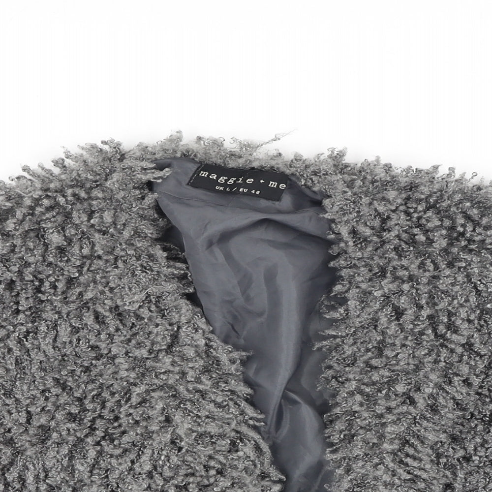 Maggie & Me Womens Grey Round Neck  Polyester Cardigan Jumper Size L