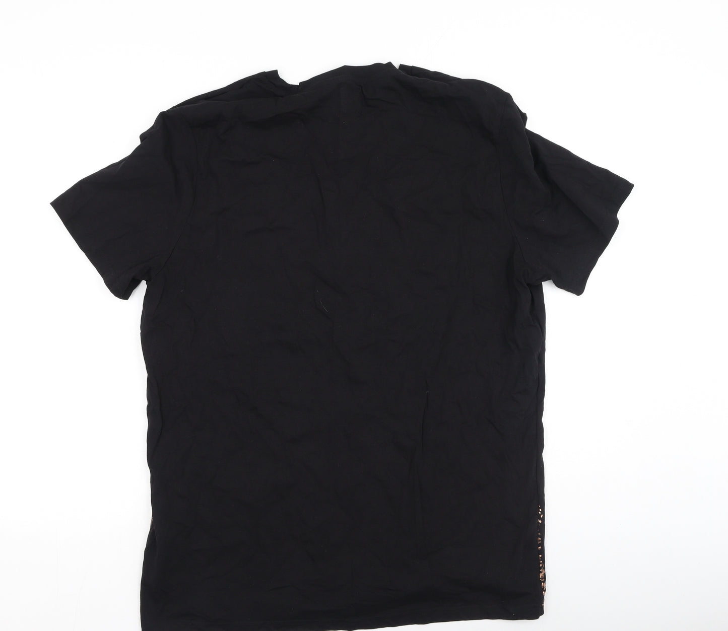 River Island  Womens Black  100% Cotton Basic T-Shirt Size XL Round Neck