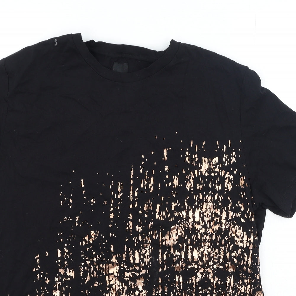 River Island  Womens Black  100% Cotton Basic T-Shirt Size XL Round Neck