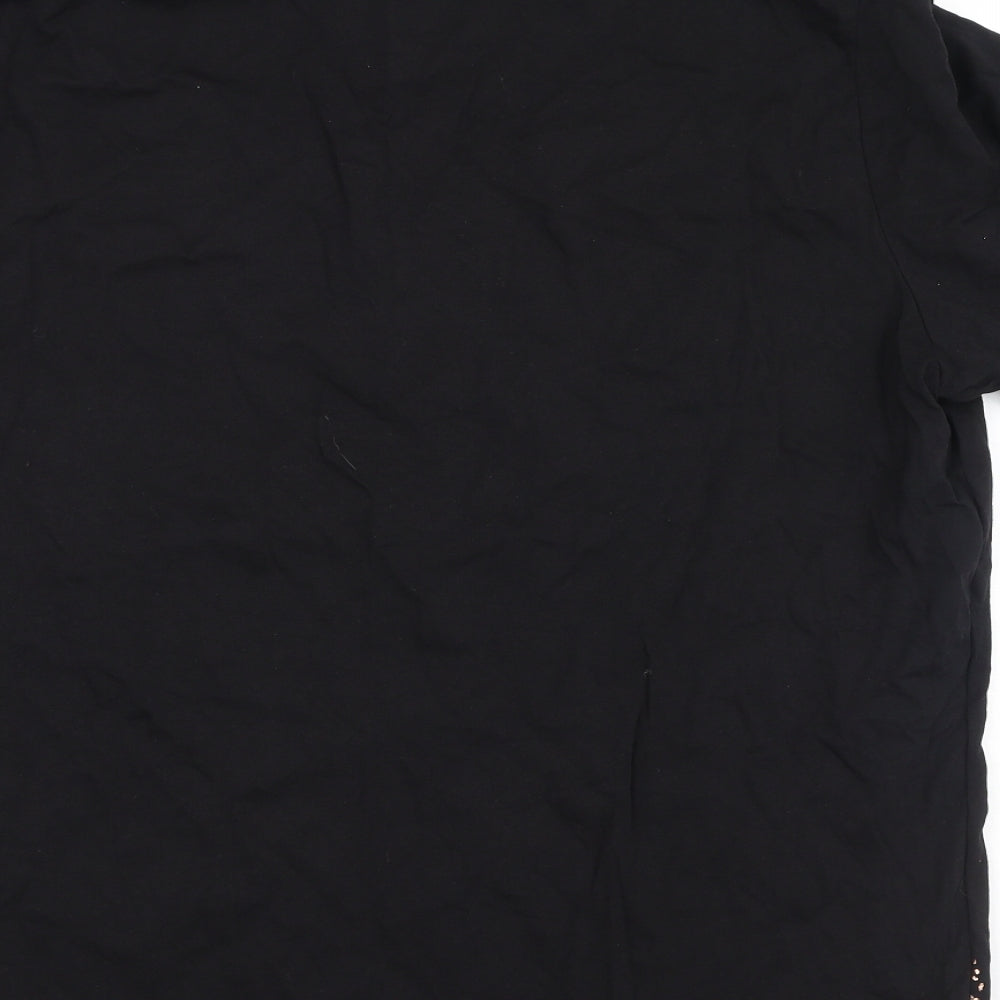 River Island  Womens Black  100% Cotton Basic T-Shirt Size XL Round Neck