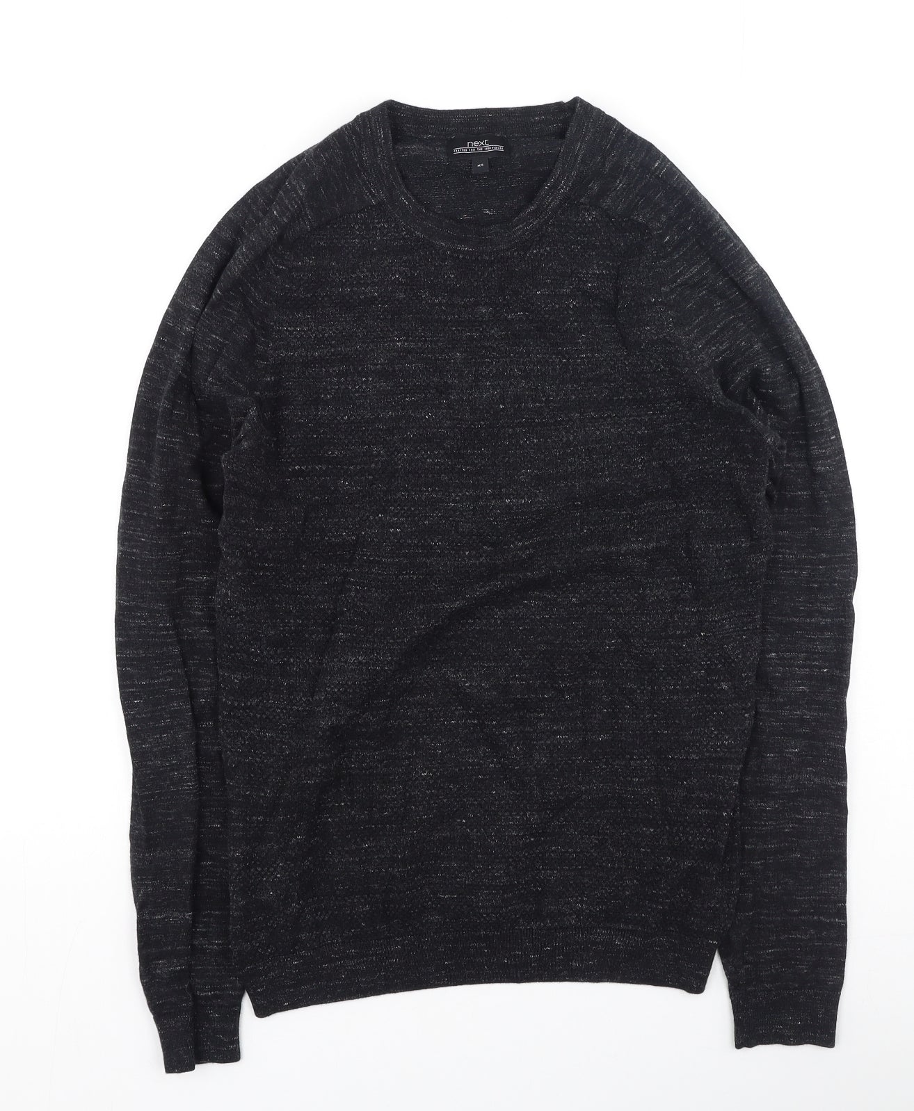 NEXT Mens Grey Round Neck  Cotton Pullover Jumper Size XS