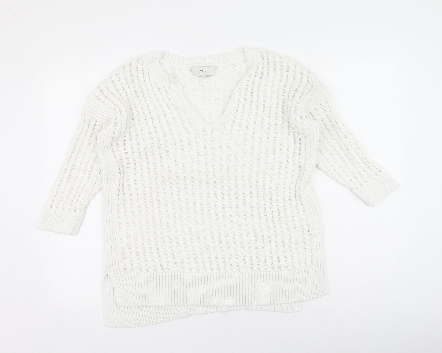 NEXT Womens Ivory  Cotton Pullover Sweatshirt Size 12
